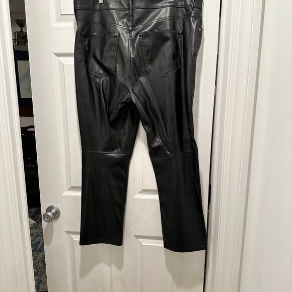 Gap Vintage Slim High Rise Vegan Leather Pants -- Black -- 18/34 - Picture 5 of 7